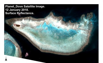 a satellite image of Heron Island