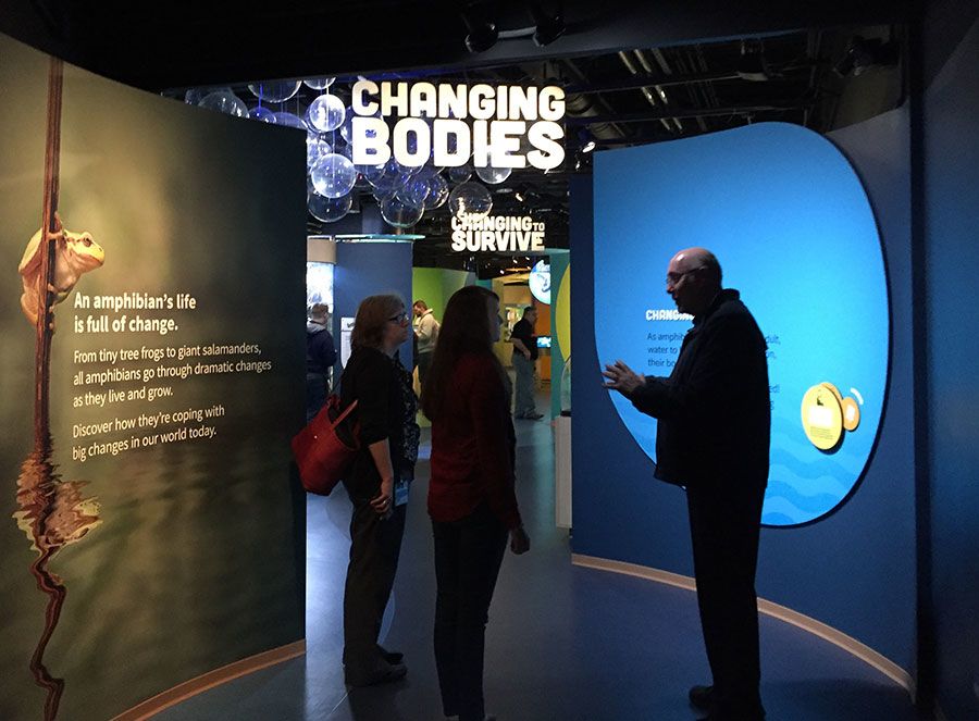 Professor Ballantyne discusses the team’s latest research project with staff at Shedd Aquarium