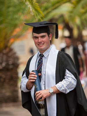 Edward Walton graduated at the UQ Gatton campus yesterday