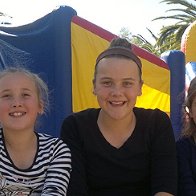 Madison Johansen, Claudia Nothdurft and Isabella Jacobsen enjoy the activities at UQ's Gatton campus for the Toowoomba Regional Final of Opti-MINDS Creative Sustainability Challenge.